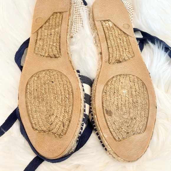 Navy Striped Espadrilles with Lace-Up Design - Picture 5 of 5